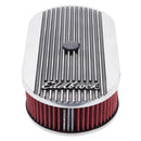 Edelbrock Air Cleaner Elite II Oval Single 4-Bbl Carb 2 5In Red Element Polished-10