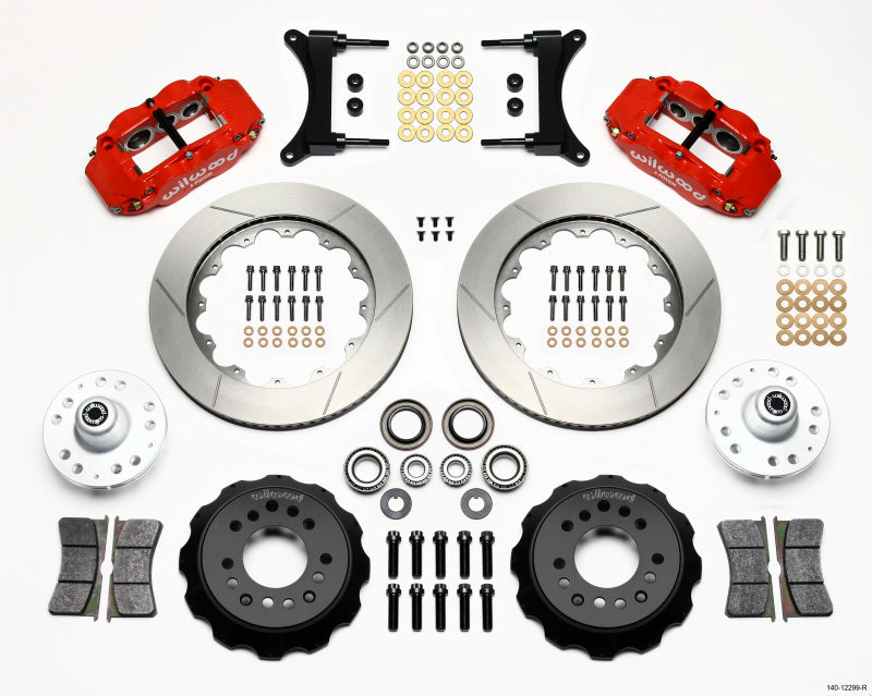 Wilwood Narrow Superlite 6R Front Hub Kit 14.00in Red 79-87 GM G Body - 0