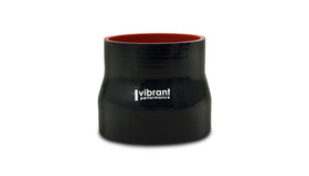 Vibrant 3.5in I.D. x 4.250in I.D. x 4.5in Long 4 Ply Gloss Black Silicone Transition Hose - 0
