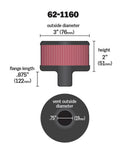 K&N Filter 3/4in Vent 3in Diameter 2in Height-4