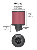 K&N Filter Universal Rubber Round Straight Filter 20 Deg Angled 2-7/16in Flange 3-3/4in OD 4in H-14