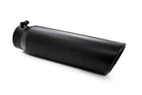 MBRP Universal 5in OD Angled Rolled End 4in Inlet 18in Length Black Finish Exhaust Tip - 0
