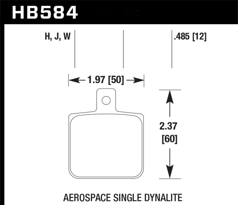 Hawk Aerospace Single Dynalite 12mm Thickness HPS Street Brake Pads - 0