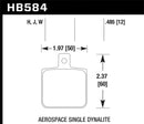 Hawk Aerospace Single Dynalite 12mm Thickness DTC-30 Race Brake Pads-2