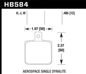 Hawk Aerospace Single Dynalite 12mm Thickness DTC-30 Race Brake Pads - 0