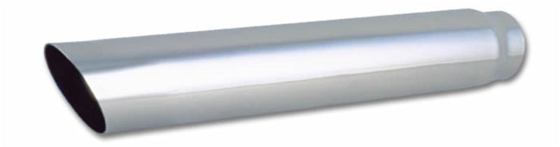 Vibrant 4in Round SS Truck/SUV Exhaust Tip (Single Wall Angle Cut) - 3in inlet 20in long - 0