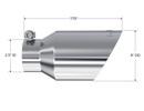MBRP Universal Tip 4in O.D. Dual Wall Angled 2.5in inlet 8in length T304-3