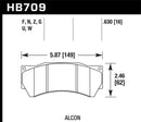 Hawk Performance Alcon Mono 6, Model 4497 HPS Street Brake Pads-1