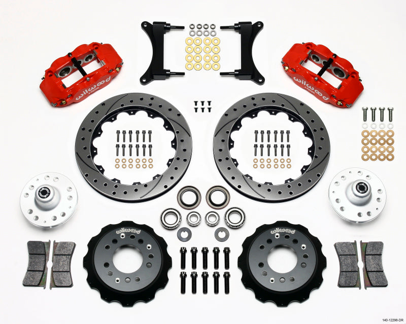 Wilwood Narrow Superlite 6R Front Hub Kit 12.88in Drill Red 79-87 GM G Body - 0