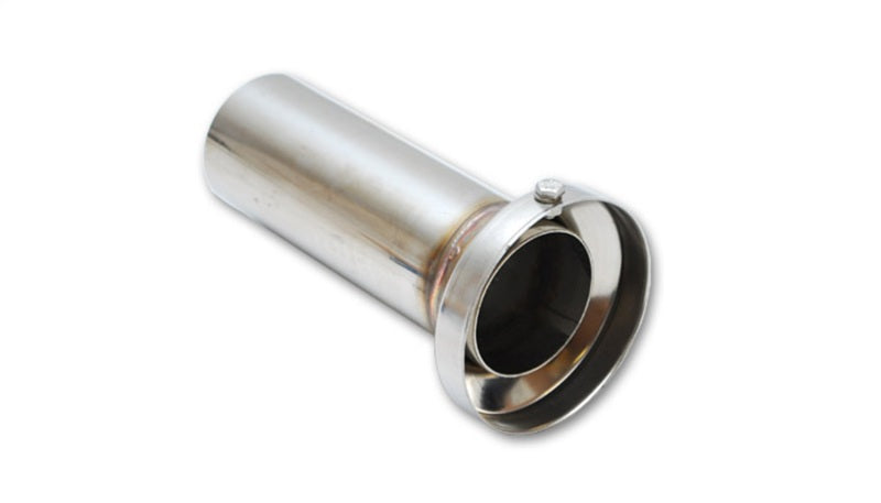Vibrant 3.90in OD Low Inner Silencer Muffw/ 3.90in ID Single Wall Exh Tip2.5in OD Tuning Tube - 0