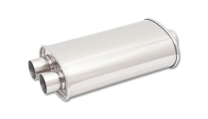 Vibrant StreetPower Oval Muff 5in x 9in x 15in long body 3in in I.D. x dual 2.5in out Center-Dual - 0