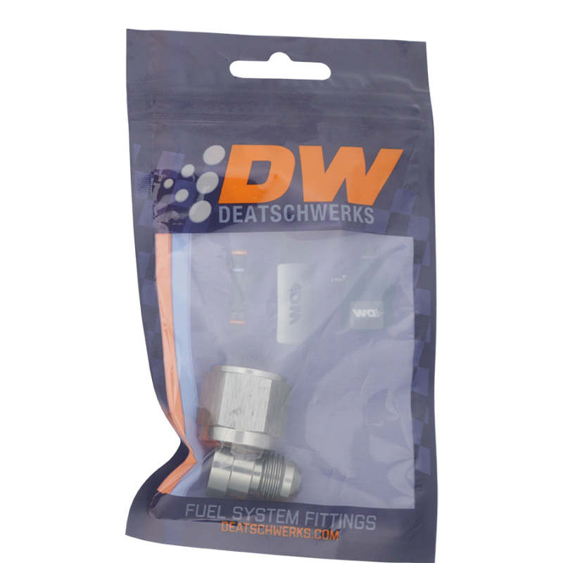 DeatschWerks 8AN Female Flare to 6AN Male Flare Reducer - Anodized DW Titanium - 0