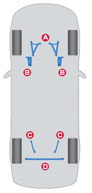 Cusco Power Brace Rear MEMBER Side GRB GH8 GVB SH5 BR9 BM9-3
