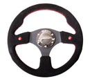 NRG Reinforced Steering Wheel (320mm) Blk Suede w/Dual Buttons-3
