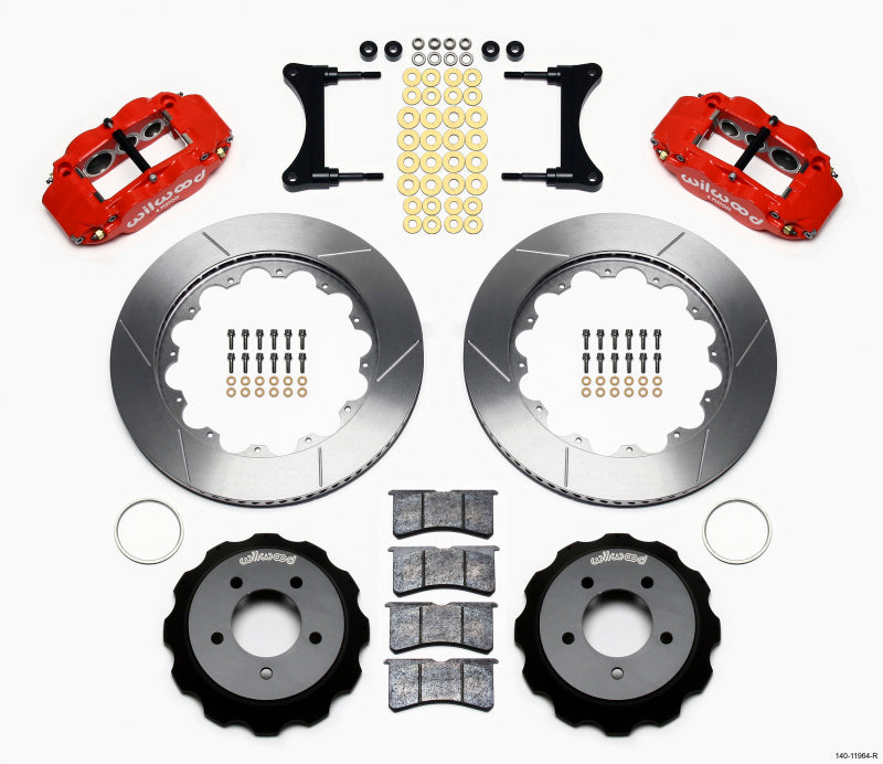Wilwood Narrow Superlite 6R Front Hat Kit 14.00in Red 93-96 Mazda RX7 - 0