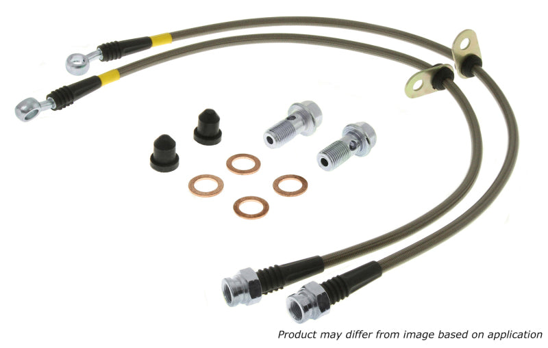 StopTech 92-94 Audi S4/95 Audi S6 Rear Stainless Steel Brake Line Kit - 0