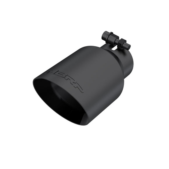 MBRP Universal 4in OD Dual Wall Angled 2.5in Inlet 8in Length Exhaust Tip - Black