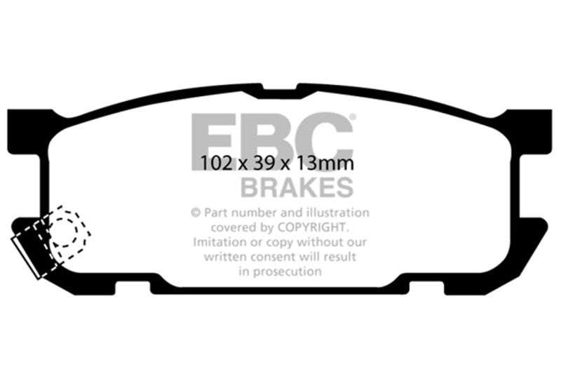 EBC 01-03 Mazda Miata MX5 1.8 (Sports Suspension) Greenstuff Rear Brake Pads - 0