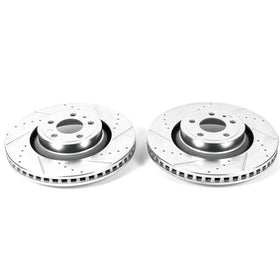Power Stop 15-19 Ford Mustang Front Evolution Drilled & Slotted Rotors - Pair - 0