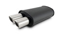 Vibrant STREETPOWER Blk Oval Muffler w/Dual Center Tip 3in Inlet ID 3in Tip OD 9in x 5in x 15in-1