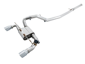 AWE Tuning Ford Focus RS SwitchPath Cat-Back Exhaust - Chrome Silver Tips