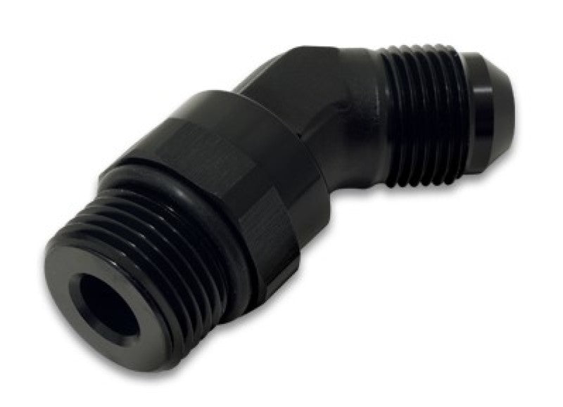 Vibrant -8AN Male to Male -6AN Straight Cut 45 Degree Adapter Fitting - Anodized Black - 0