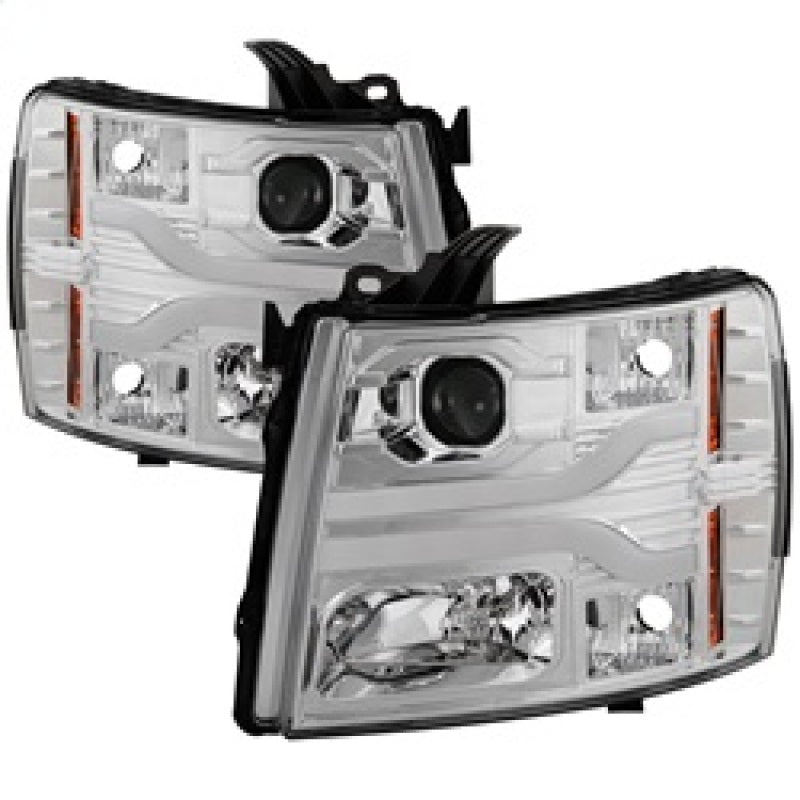 Spyder Chevy Silverado 1500 07-13 Version 3 Projector Headlights - Chrome PRO-YD-CS07V3-LBDRL-C - 0