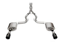 Corsa 24+ Frd Mustang GT- Sport Cat-Back Ex.Sys 3.0in Dual Rear Exit w/4.5in Blk PVD StraightCut Tip-1