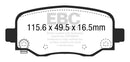 EBC 15+ Chrysler 200 2.4 Yellowstuff Rear Brake Pads-5