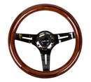 NRG Classic Wood Grain Steering Wheel (310mm) Dark Wood & Black Line Inlay w/Blk Chrome 3-Spoke Ctr.-3