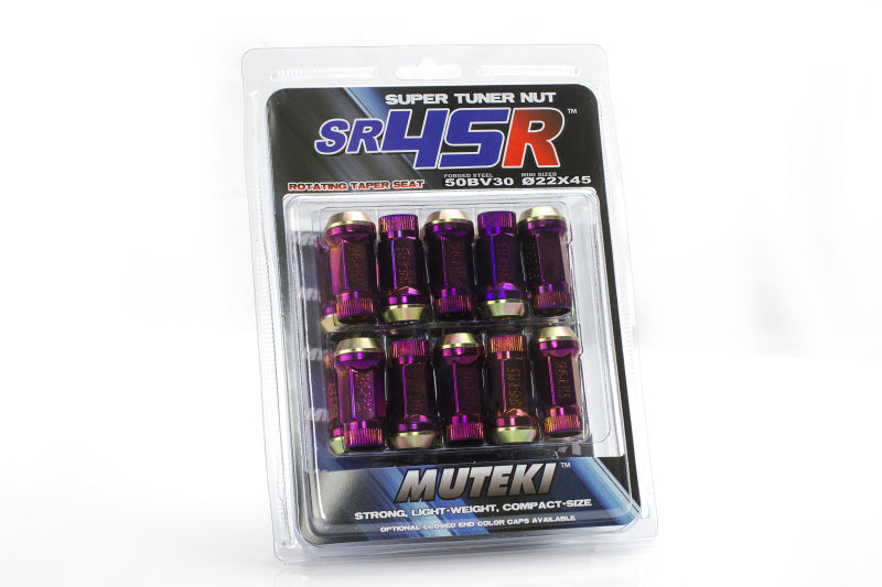 Wheel Mate Muteki HR38 Open End Lug Nuts 12x1.50 Black Chrome / Yellow Ring - 0