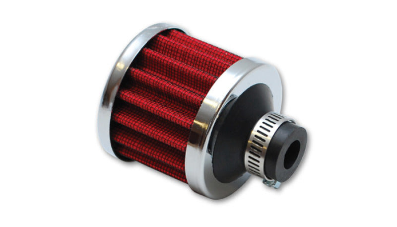 Vibrant Crankcase Breather Filter w/Chrome Cap 2 1/8in 55mm Cone ODx2 5/8in 68mm Tallx3/4in 19mm ID - 0