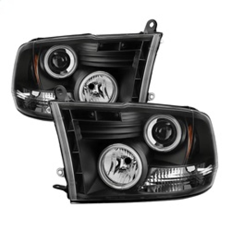 Spyder Dodge Ram 1500 09-14 Projector Headlights Halogen- CCFL Halo LED - Blk PRO-YD-DR09-CCFL-BK - 0