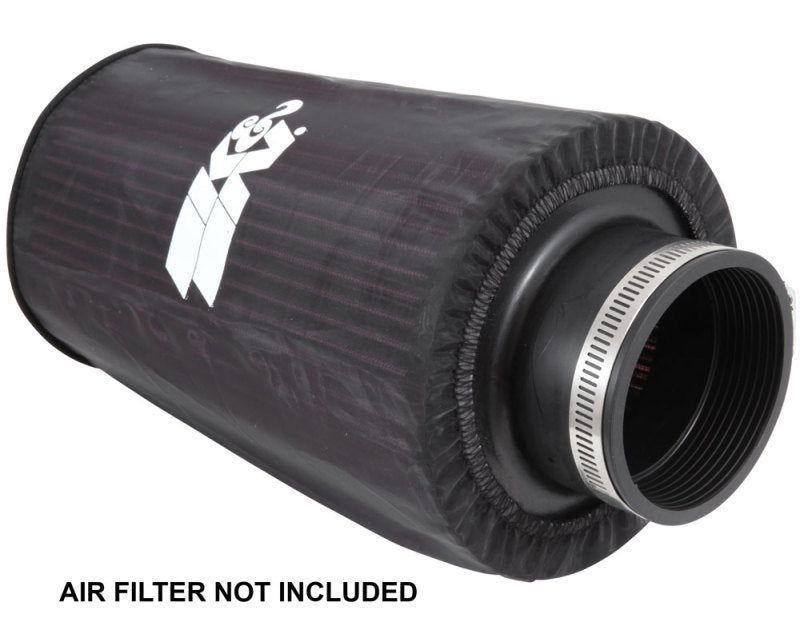 K&N Universal Round Tapered Filter Wrap - Black - 6in Base ID x 4.625in Top ID x 9in Height - 0