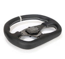 NRG Carbon Fiber Flat Bottom Steering Wheel (320mm) Silver CF Center w/Silver Stitch/Center Mark-5