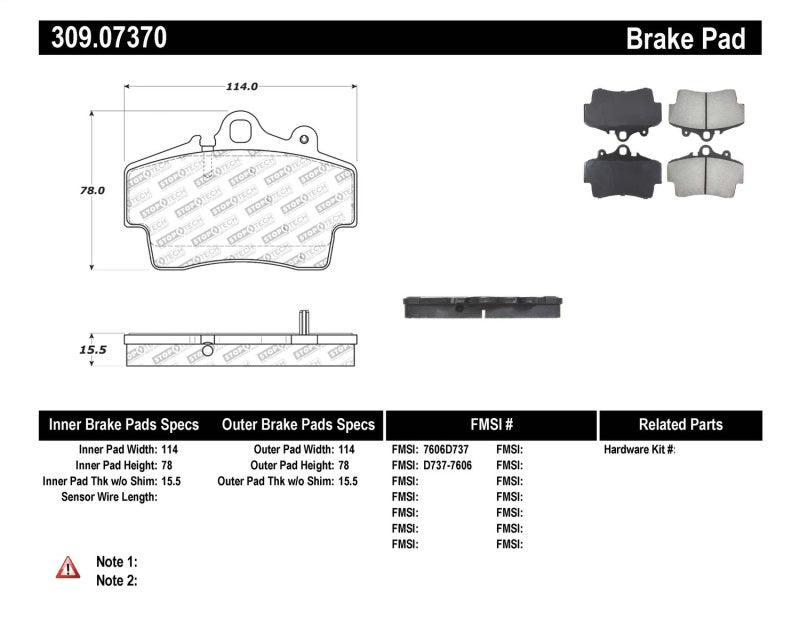 StopTech Performance Brake Pads - 0