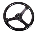 NRG Reinforced Steering Wheel (350mm / 3in Deep) Classic Blk Sparkle Wood Grain w/Blk 3-Spoke Center-3