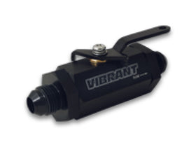 Vibrant -4AN to -4AN Male Shut Off Valve - Black - 0