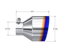 MBRP Univ. T304 Stainless Steel Burnt End Tip 2.5in ID / 5in OD / 6.5in Length Angle Cut Single Wall-4