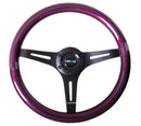 NRG Classic Wood Grain Steering Wheel (350mm) Purple Pearl/Flake Paint w/Black 3-Spoke Center-3