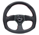 NRG Reinforced Steering Wheel (320mm Horizontal / 330mm Vertical) Leather w/Red Stitching-6
