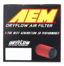 AEM Dryflow Air Filter - Round Tapered - 2.75in Flange ID x 5.5in Base OD x 4.75in Top OD x 7.5in H-12