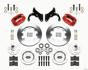 Wilwood Forged Dynalite Front Kit 12.19in Red 65-68 Chevy Impala -Drum Spindle