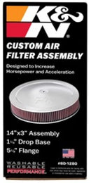 K&N 14in Red Custom Air Cleaner Assembly - 5.125in ID x 14in OD x 2.75in H x 1.25in Drop Base-9