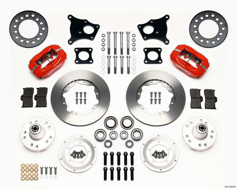 Wilwood Forged Dynalite Front Kit 11.00in Red AMC 71-76 OE Disc w/o Bendix Brakes - 0