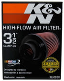 K&N Universal Rubber Filter 3 1/2inch ID FLG / 6inch Base / 4-5/8inch Top / 6inch Height-25