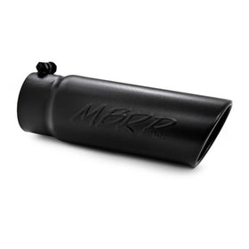 MBRP Universal Tip 4 O.D. Angled Rolled End 3.5 inlet 10 length- Black Finish - 0