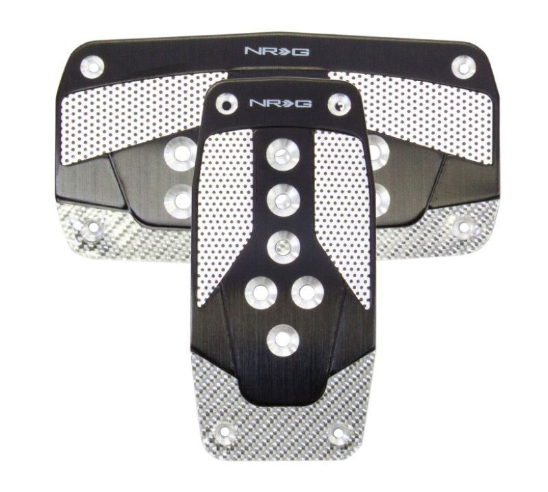 NRG Aluminum Sport Pedal A/T - Black w/Silver Carbon - 0