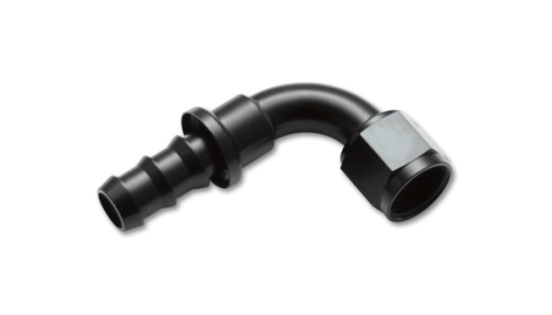 Vibrant -12AN Push-On 90 Deg Hose End Fitting - Aluminum - 0