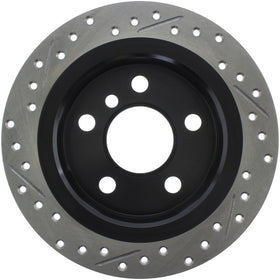 StopTech 14-15 Mini Cooper Base Slotted & Drilled Rear Left Rotor - 0